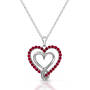 Sterling Silver Double Heart Pendant 11142 1442 a main