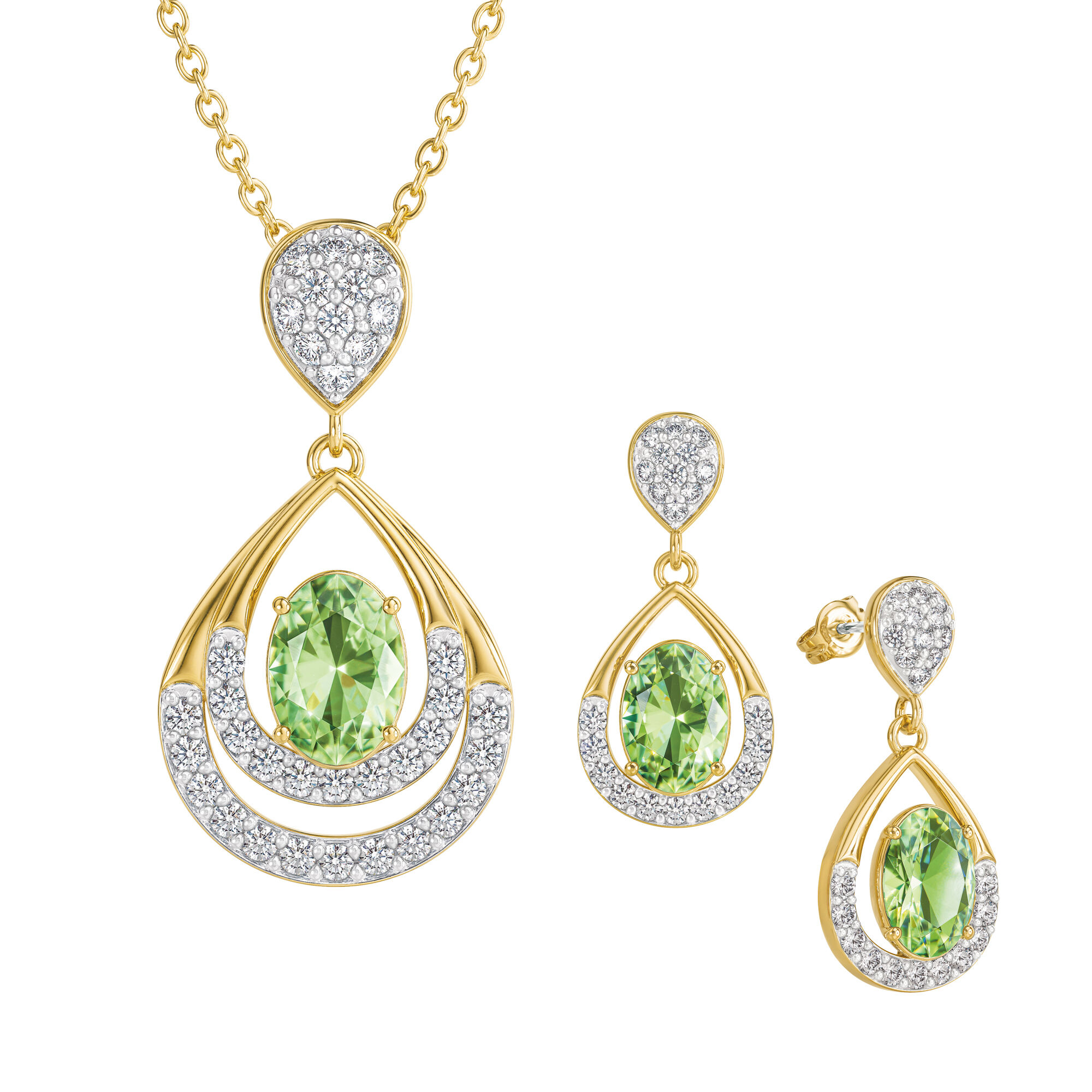 Birthstone Necklace Earring Set 6930 0010 h august
