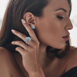 Personalized Love Blossom Ring with FREE Matching Earrings 12226 0029 l model