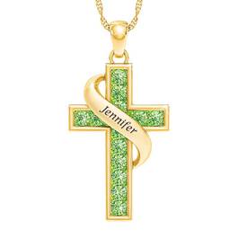 Personalized Birthstone Cross Pendant 5657 001 3 8
