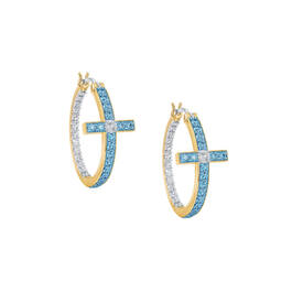 The Birthstone Diamond Cross Hoops 11446 0017 l december