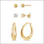 Bamboo Hoop Studs Earring Set 11142 0428 a main