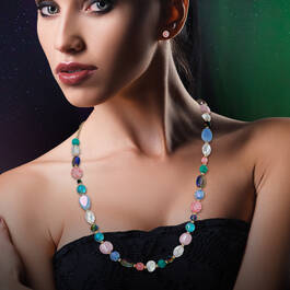 Northern Lights Crystal Necklace with Matching Earrings 12507 0029 m model