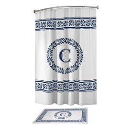 Monogram Bath Mat and Shower Curtain Set 10239 0010 c cunningham