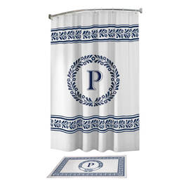 Monogram Bath Mat and Shower Curtain Set 10239 0010 p pettingill