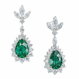 Emerald Allure Simulated Emerald and Diamond Earrings 6020 001 1 1