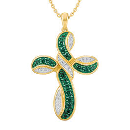 Heavens Blessing Diamond Birthstone Cross Pendant 6985 0014 e may