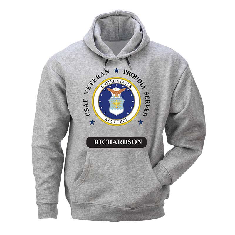 USAF Air Force Hooded Sweatshirt in Gray