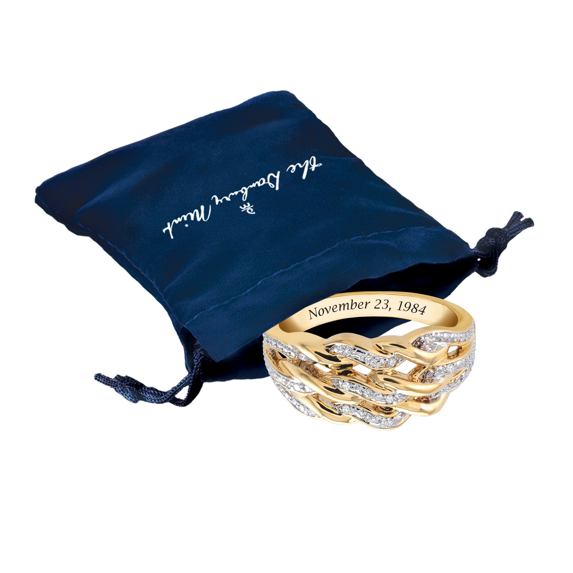 Personalized Diamond Anniversary Ring 6500 0036 g gift pouch