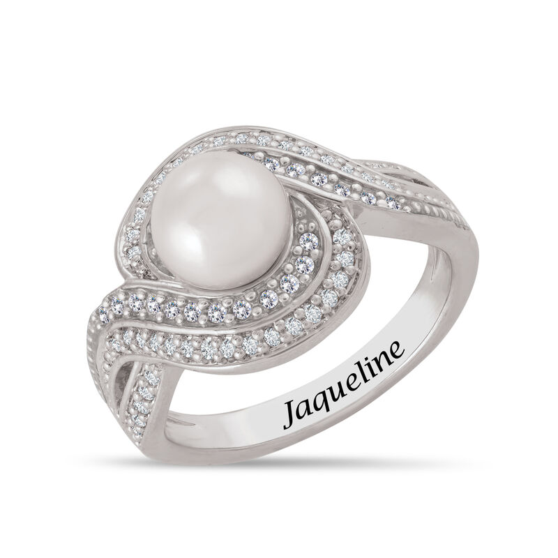 Personalized Pearl Birthstone Swirl Ring 11064 0018 d april