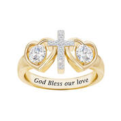 God Bless Our Love Diamond Cross Ring 11716 0010 b angle
