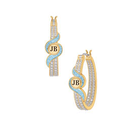 Birthstone Beauty Initial Swirl Hoops 10722 0014 b march