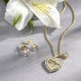 Mom Diamond Heart Pendant Earrings Set 11142 0733 m lifestyle