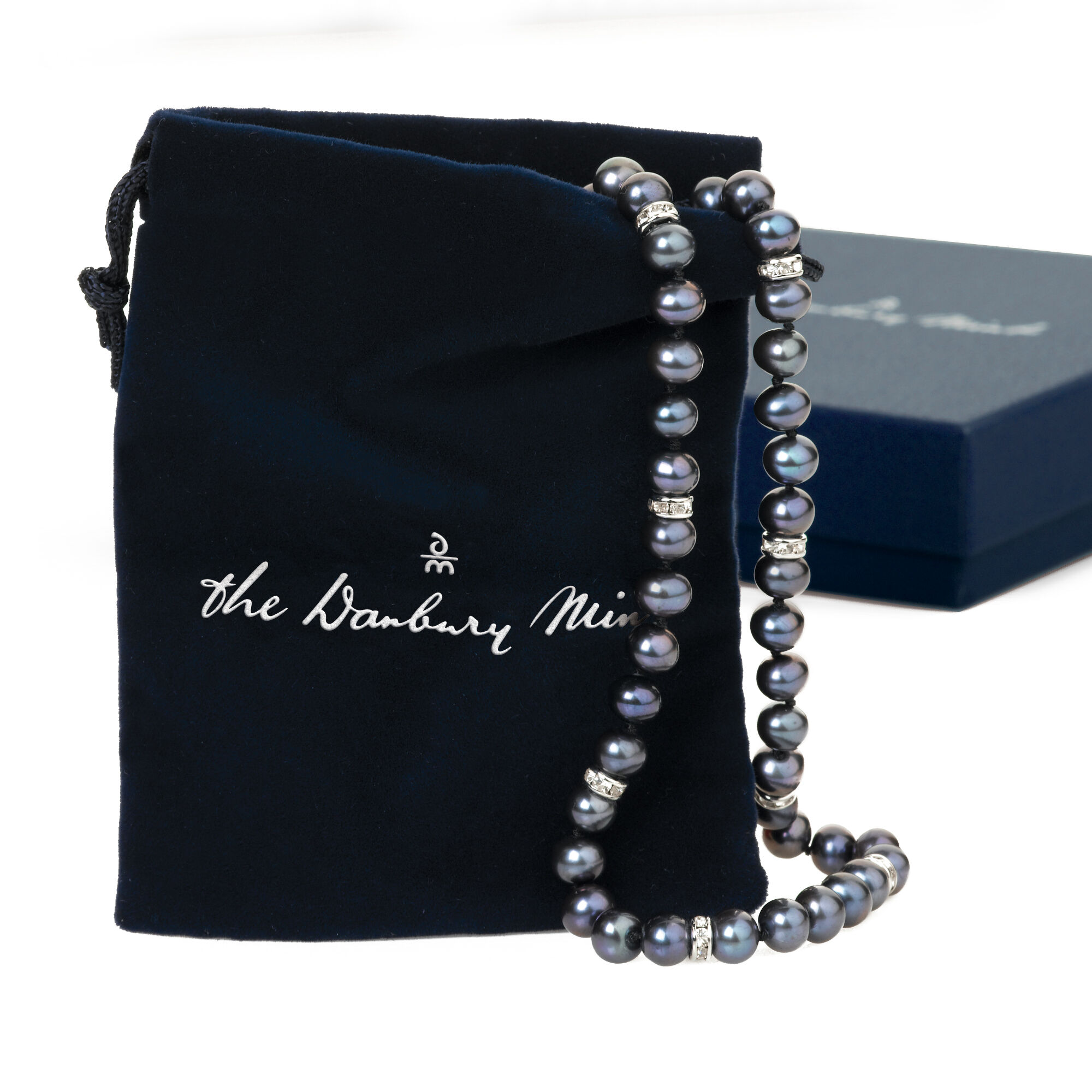 Midnight Spell Black Pearl Necklace 1333 0337 g gift pouch box