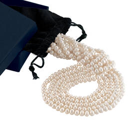 Draped in Glamour Pearl Necklace 6579 0016 g gift pouch