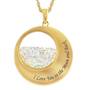 Moon and Back Floating Crystal  Diamond Pendant 1741 001 0 2