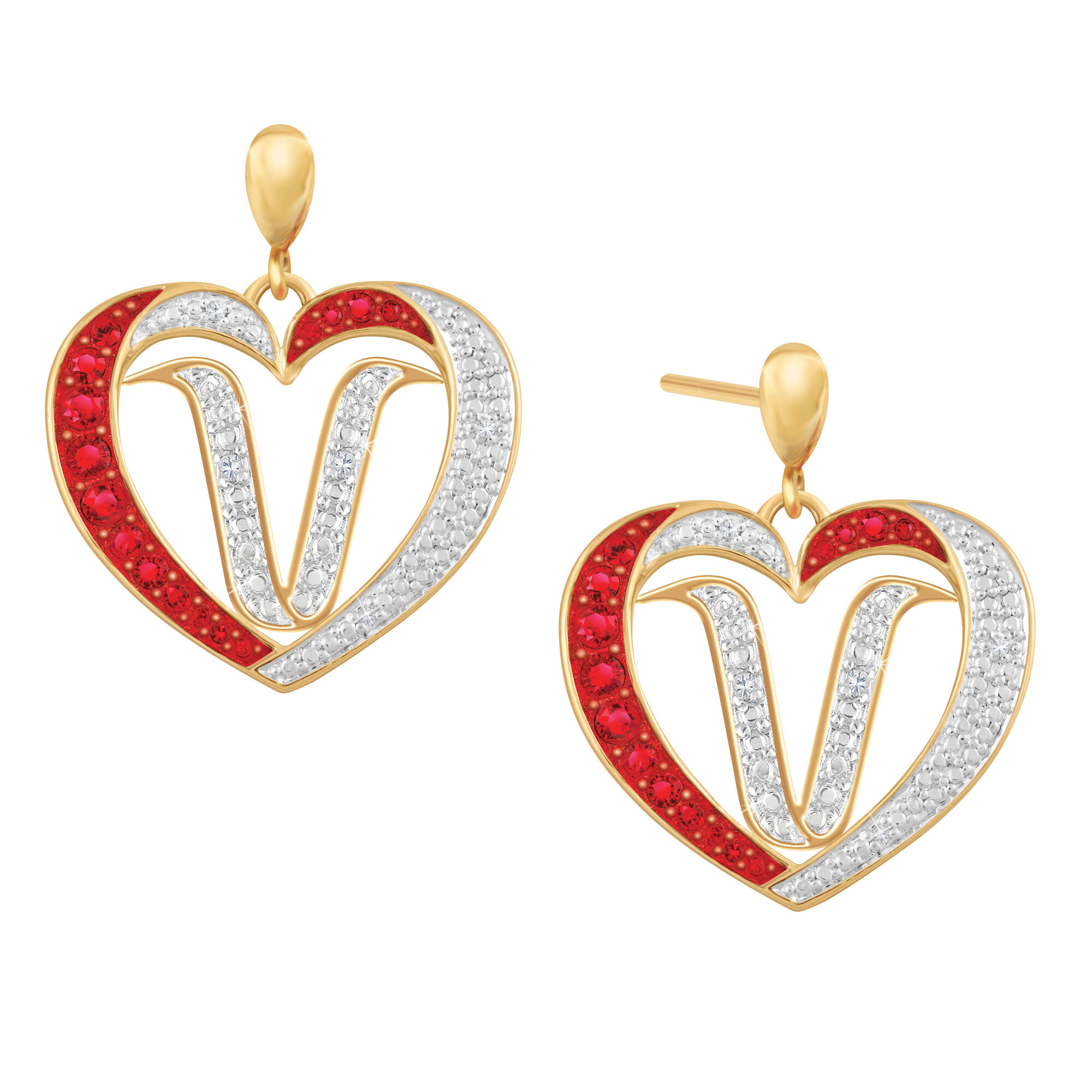 Diamond Initial Heart Earrings 2300 0094 v initial