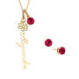 Birthstone Flower Necklace Earrings 11772 0011 g july