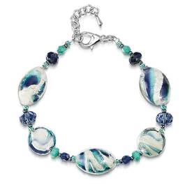 The Blue Wave Murano Bracelet 11150 0013 a main