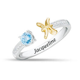 Birthstone & Diamond Zodiac Ring 11999 0018 c march
