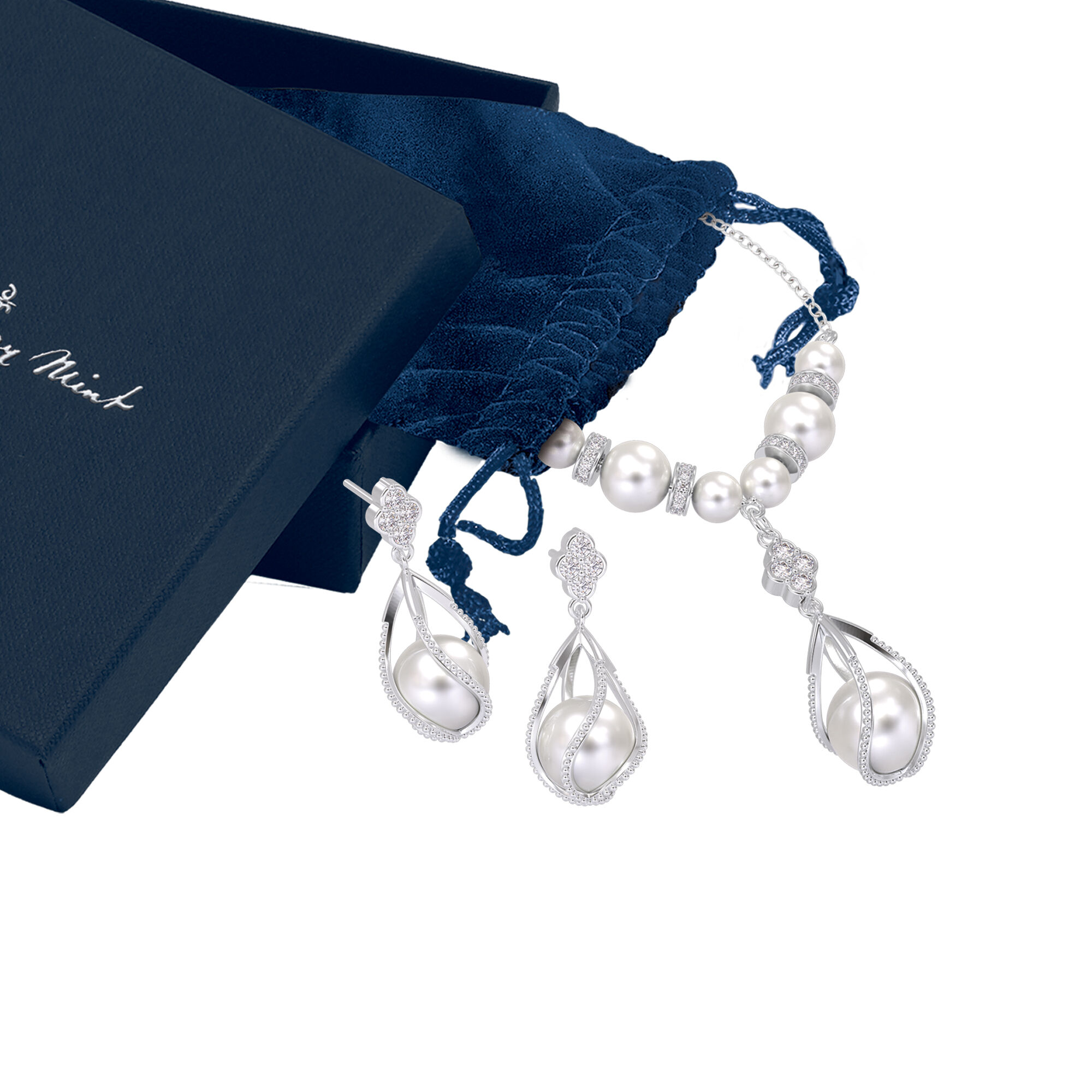 Embraced by Love Necklace and Earring Set 10573 0022 g gift pouchbox
