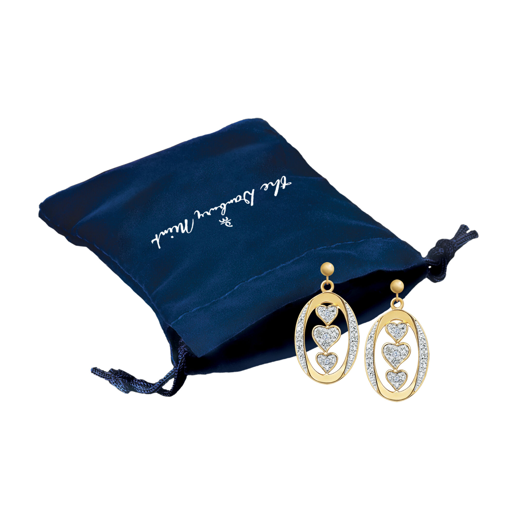 I Love You Diamond Earrings 5238 0102 g gift pouch