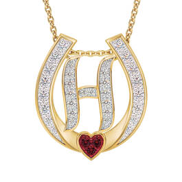 Diamond Initial Horseshoe Pendant 11352 0019 h initial