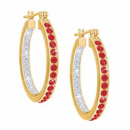 Birthstone Diamond Hoop Earrings 9692 013 7 7