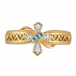 The Holy Trinity Diamond Cross Ring 4940 001 3 3