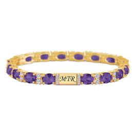 Birthstone & Diamond Tennis Bracelet 12017 0014 b february