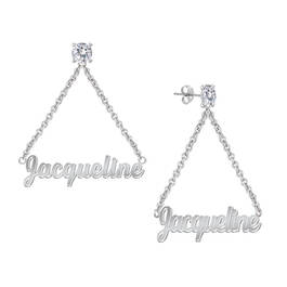Personalized Sterling Silver Dangle Earrings 6826 001 7 1