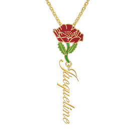 Personalized Birth Month Flower Pendant 11904 0012 h august