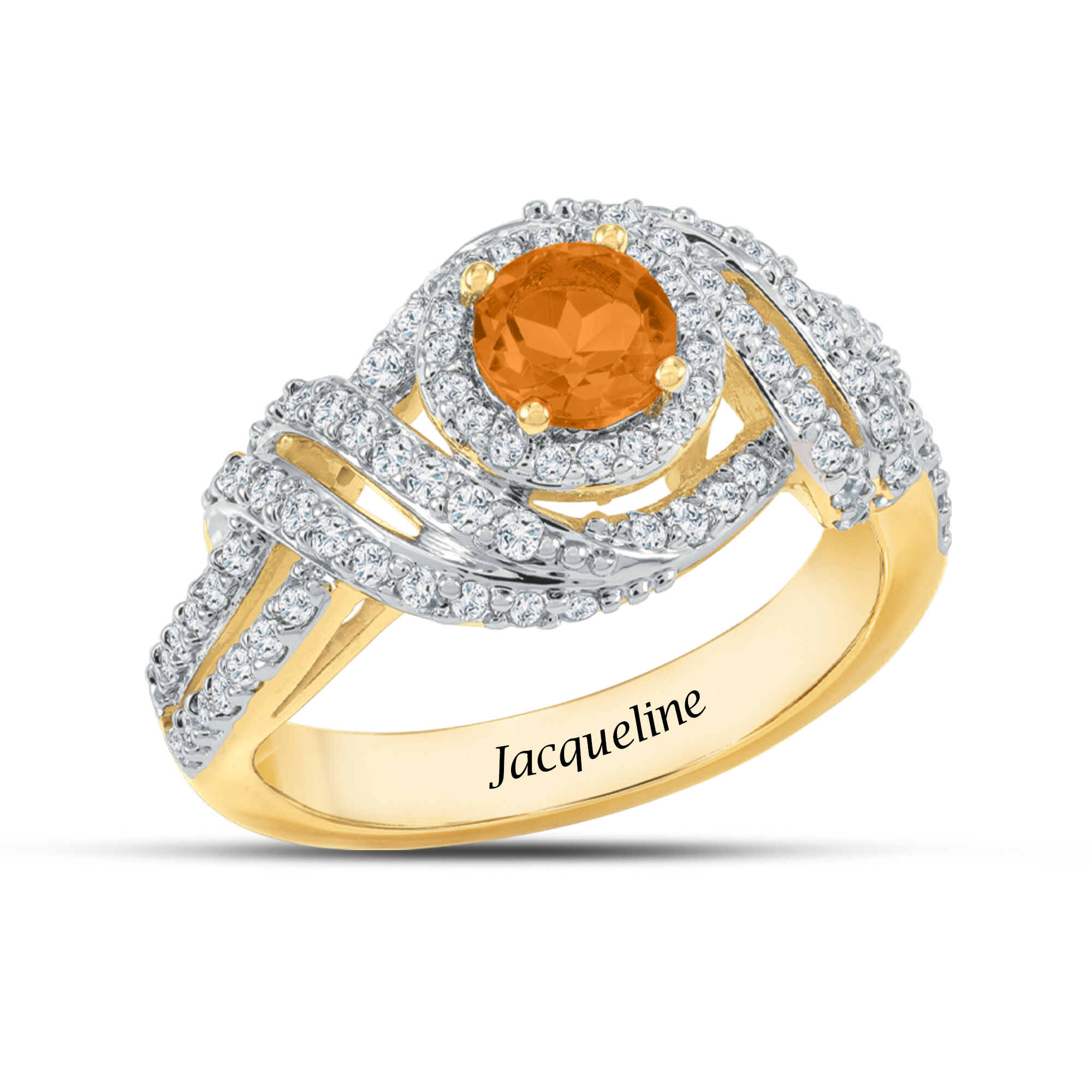 Personalized Genuine Birthstone Swirl Ring 10904 0014 k november
