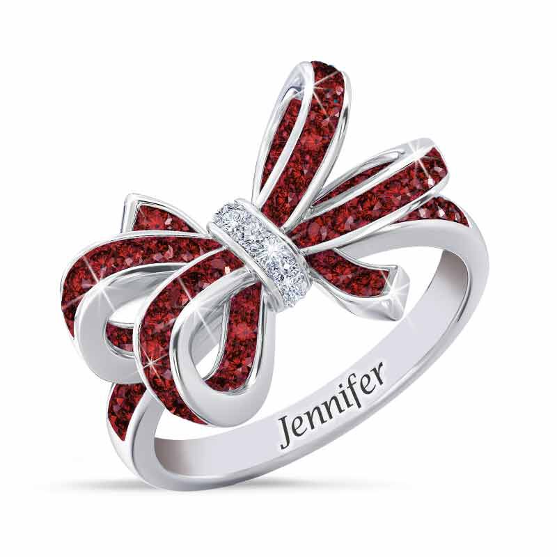 Birthstone Diamond Bow Ring