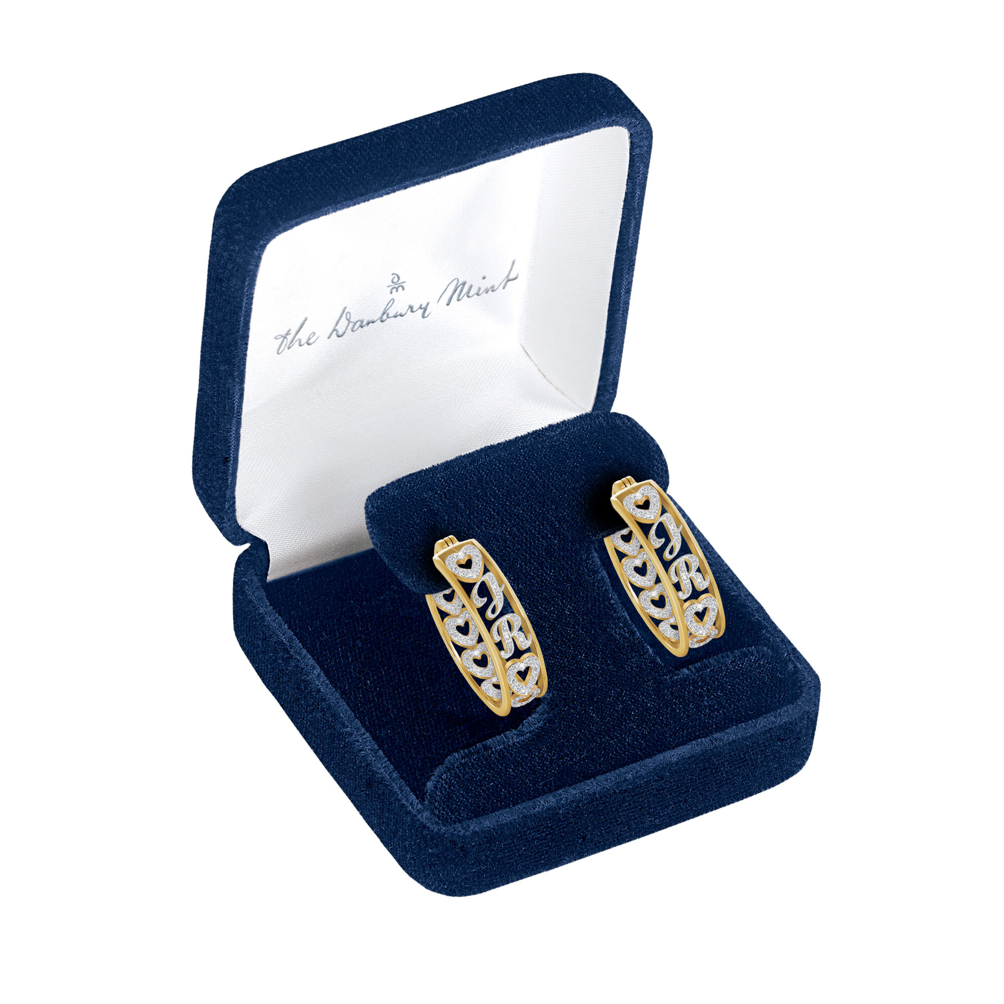 Personalized Diamond Hoop Earrings 10059 0017 g gift display