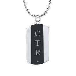 Black Steel Diamond Dog Tag 4190 0069 a main
