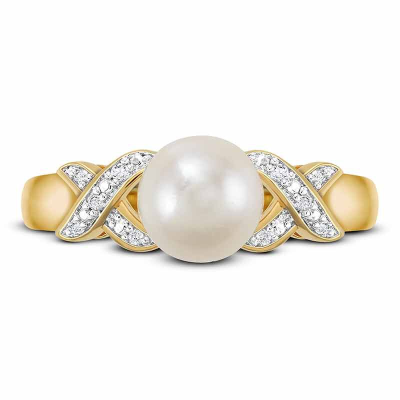 Pearl  Diamond Kiss Ring 4991 001 1 2