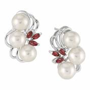 Pearls of Perfection Ruby  Diamond Earrings 4975 001 1 1