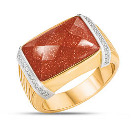 Tranquility Mens Goldstone Ring 10311 0011 a main