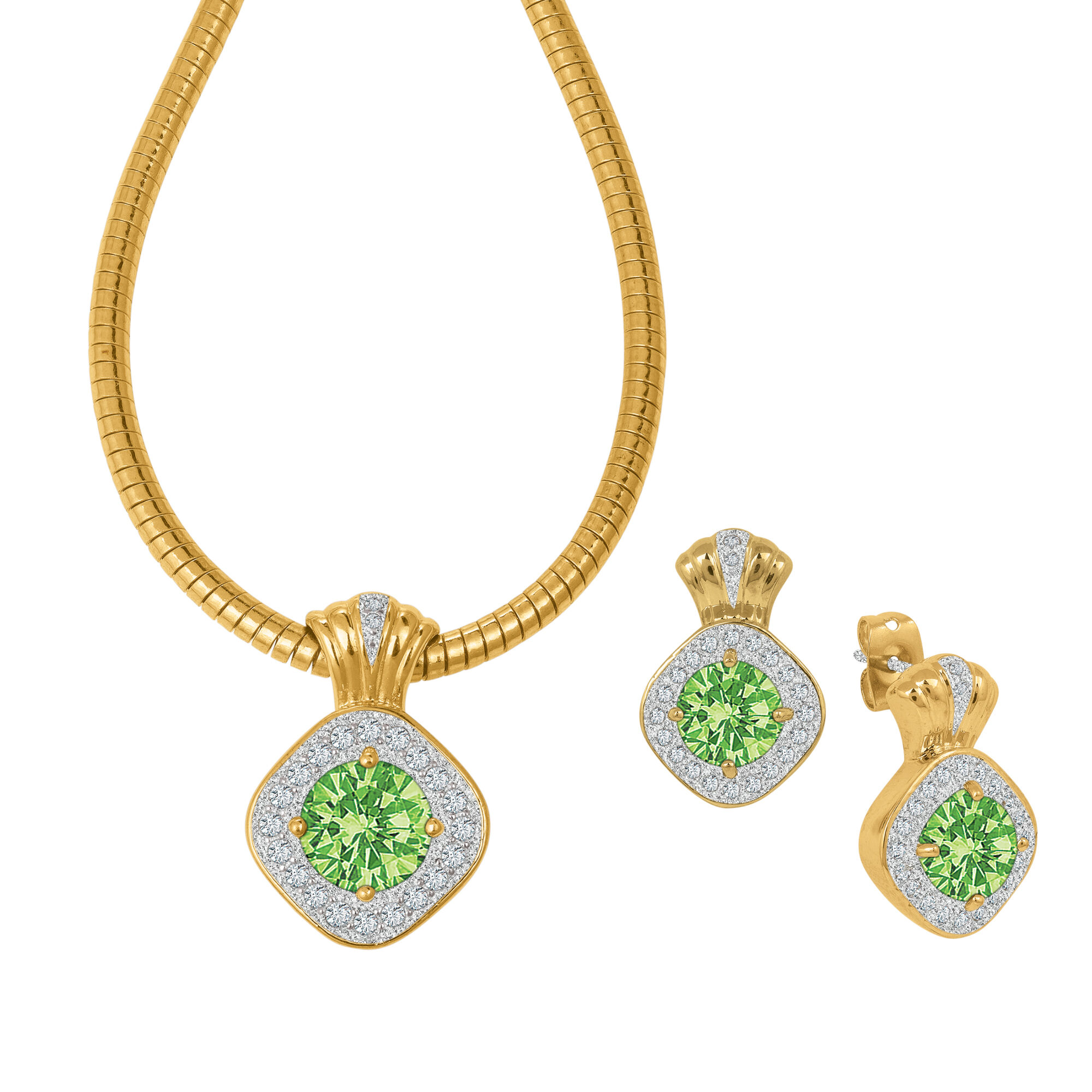 Birthstone Necklace Earring Set 10787 0016 h august