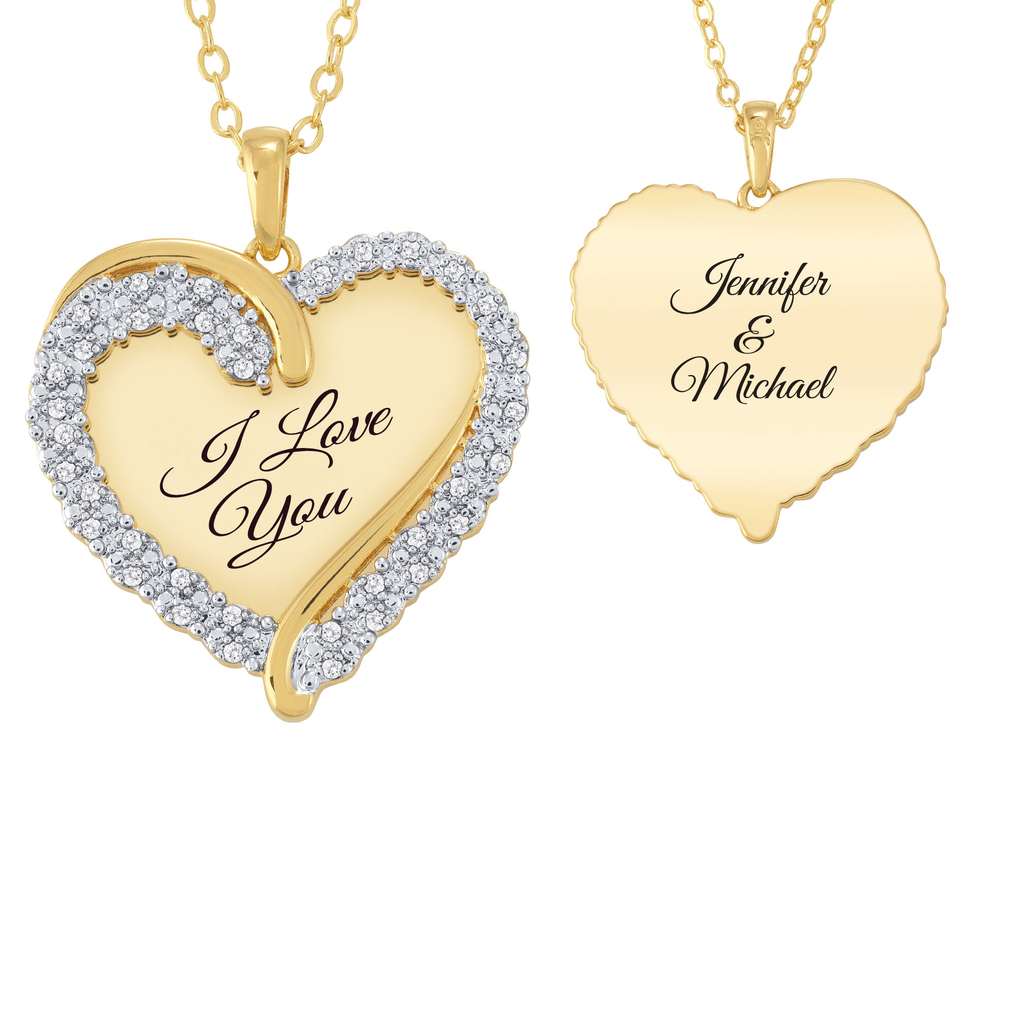 I Love You Personalized Three Dozen Diamond Pendant