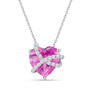Sterling Silver Created Pink Sapphire Heart Pendant 11142 1483 a main