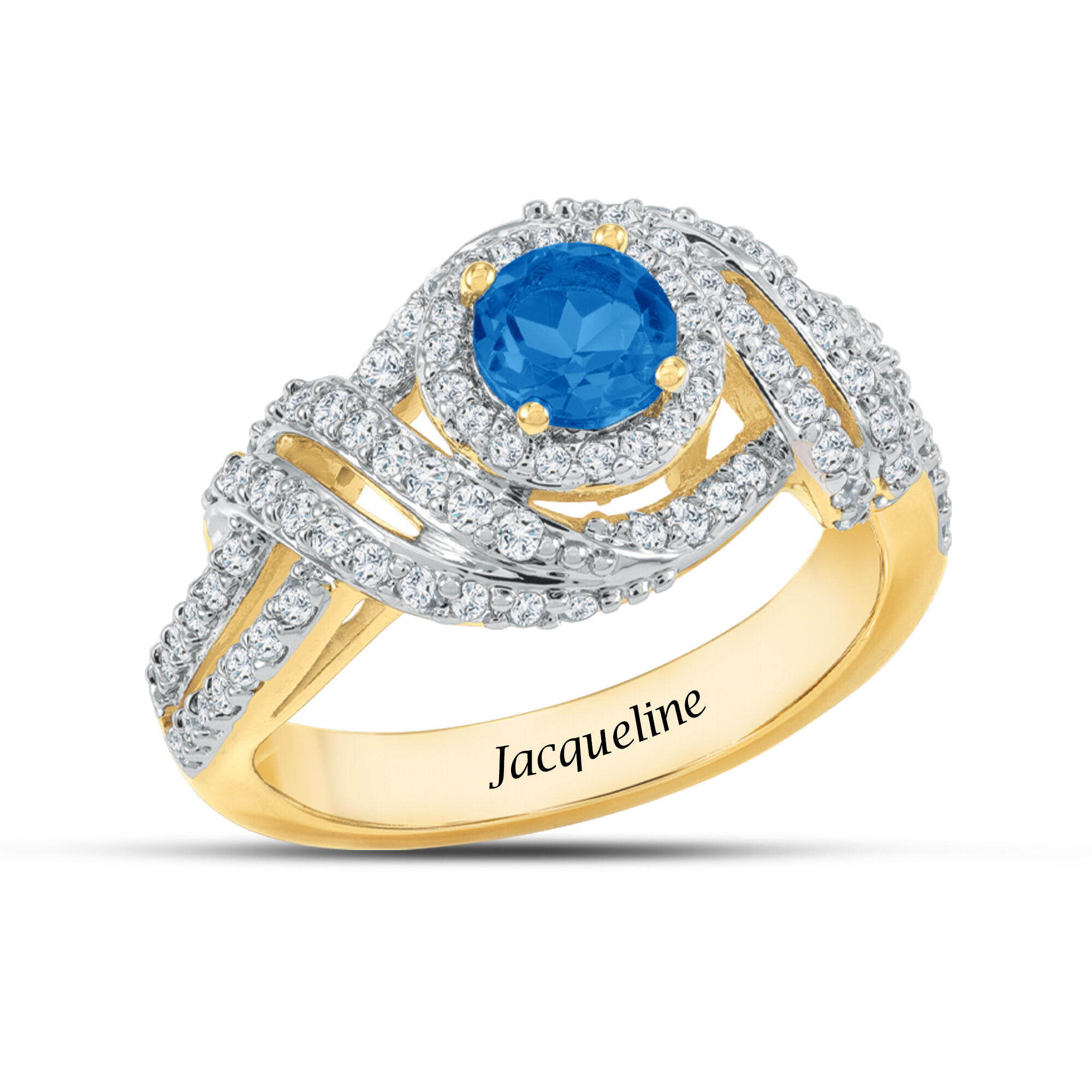 Personalized Genuine Birthstone Swirl Ring 10904 0014 i september