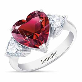Birthstone Triple Heart Ring 1516 001 3 7