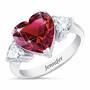 Birthstone Triple Heart Ring 1516 001 3 7