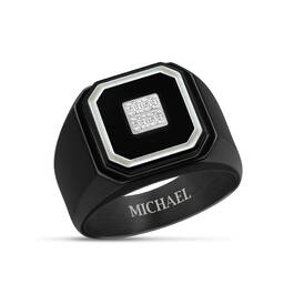 Black Ice Mens Ring with FREE Matching Bracelet 4683 0204 b ring