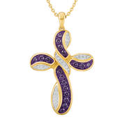 Heavens Blessing Diamond Birthstone Cross Pendant 6985 0014 b february