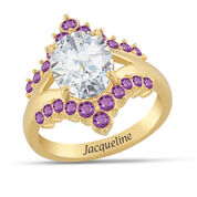 Personalized Birthstone Tiara Ring 10729 0017 b february