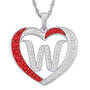 Personalized Diamond Initial Heart Pendant 10926 0018 w initial W