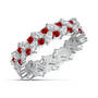 Birthstone Fire Eternity Ring, Dozen Hearts Diamond Earrings 12303 0017 g july